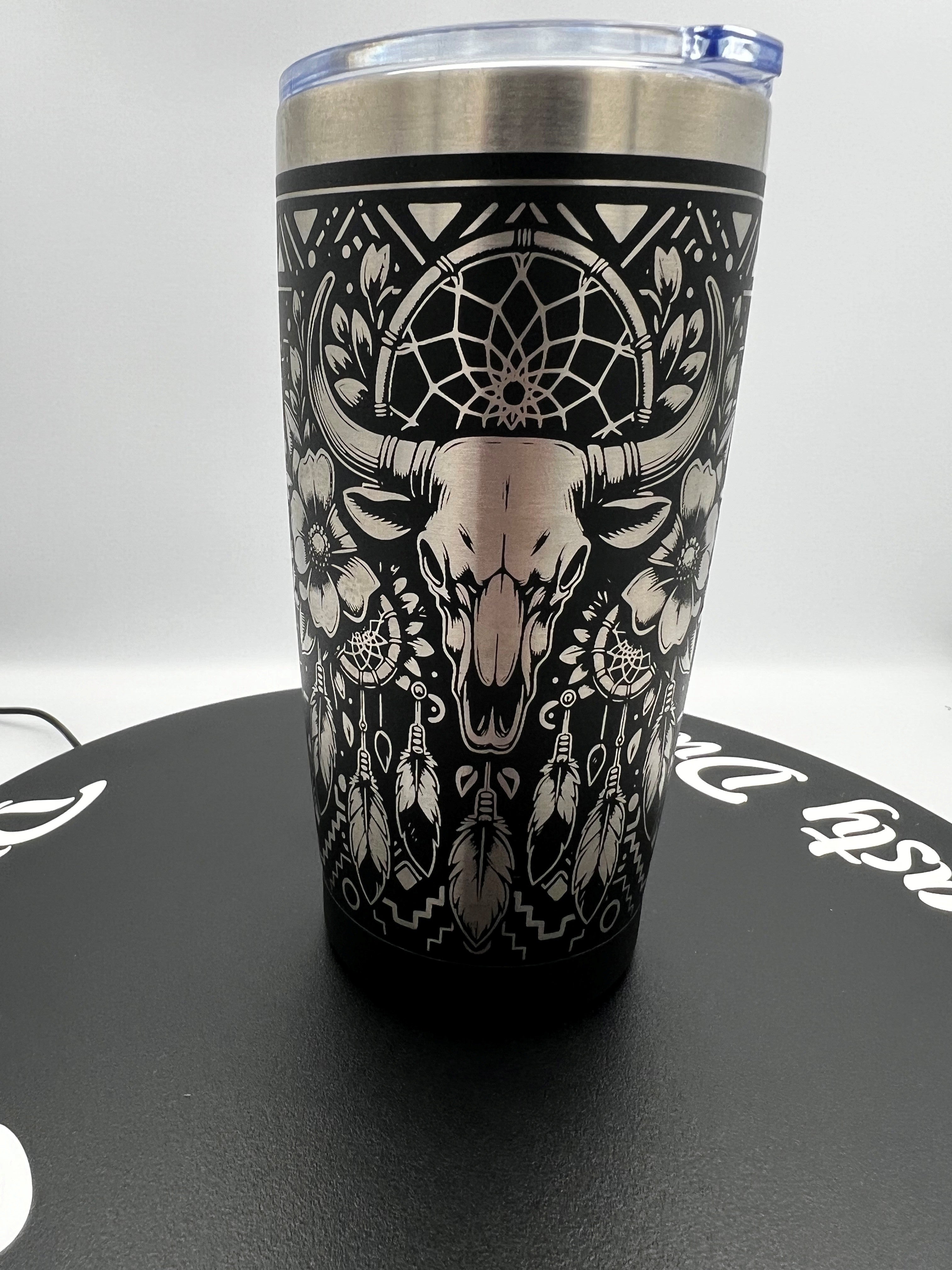 BoHo Cow Skull Aztec 20oz Tumbler