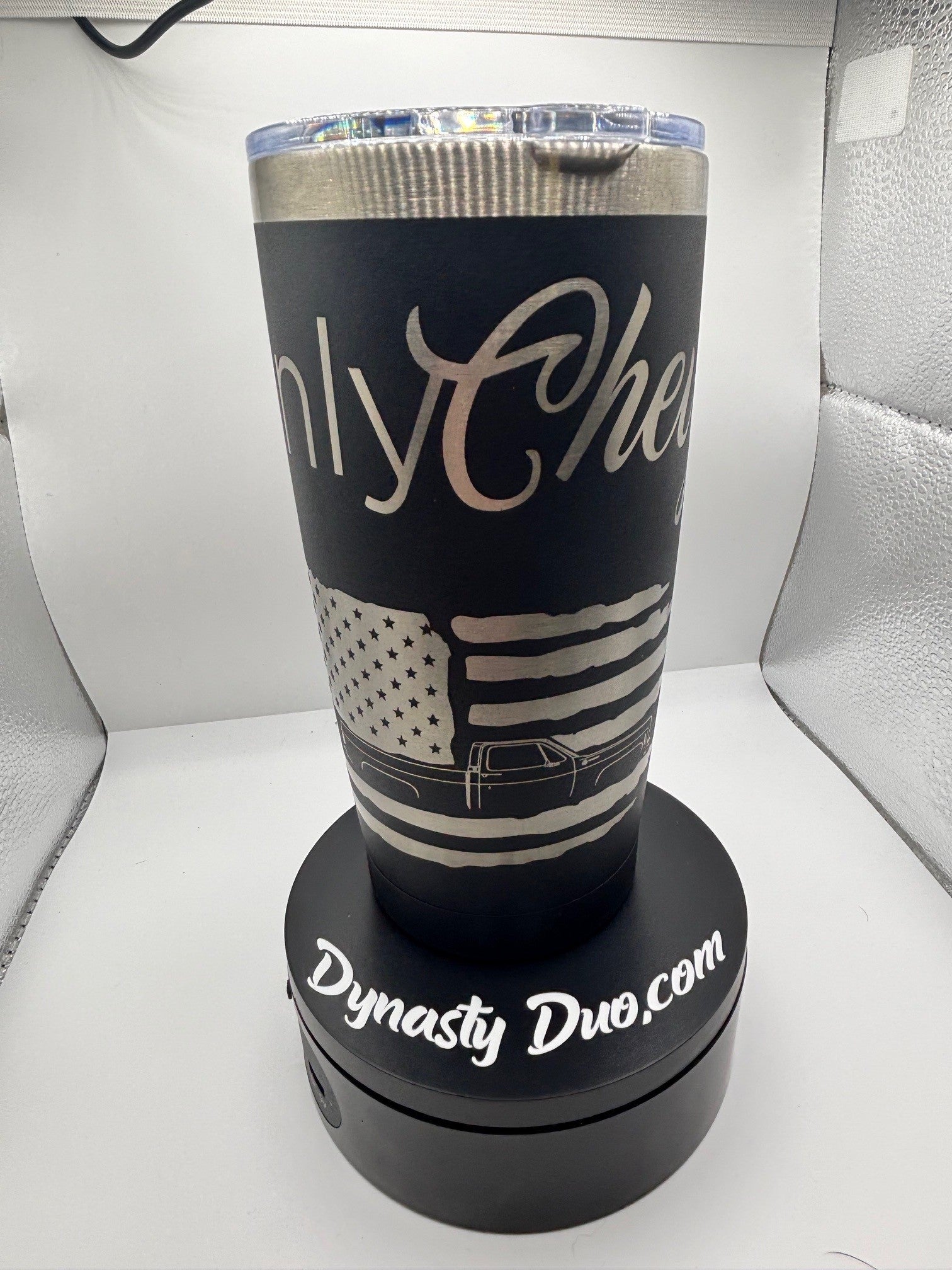 Only Chevy With Flag Featuring A Square Body 20oz Tumbler