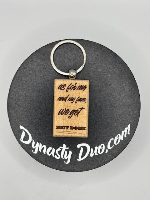 Wooden Me & My Fam Keychain